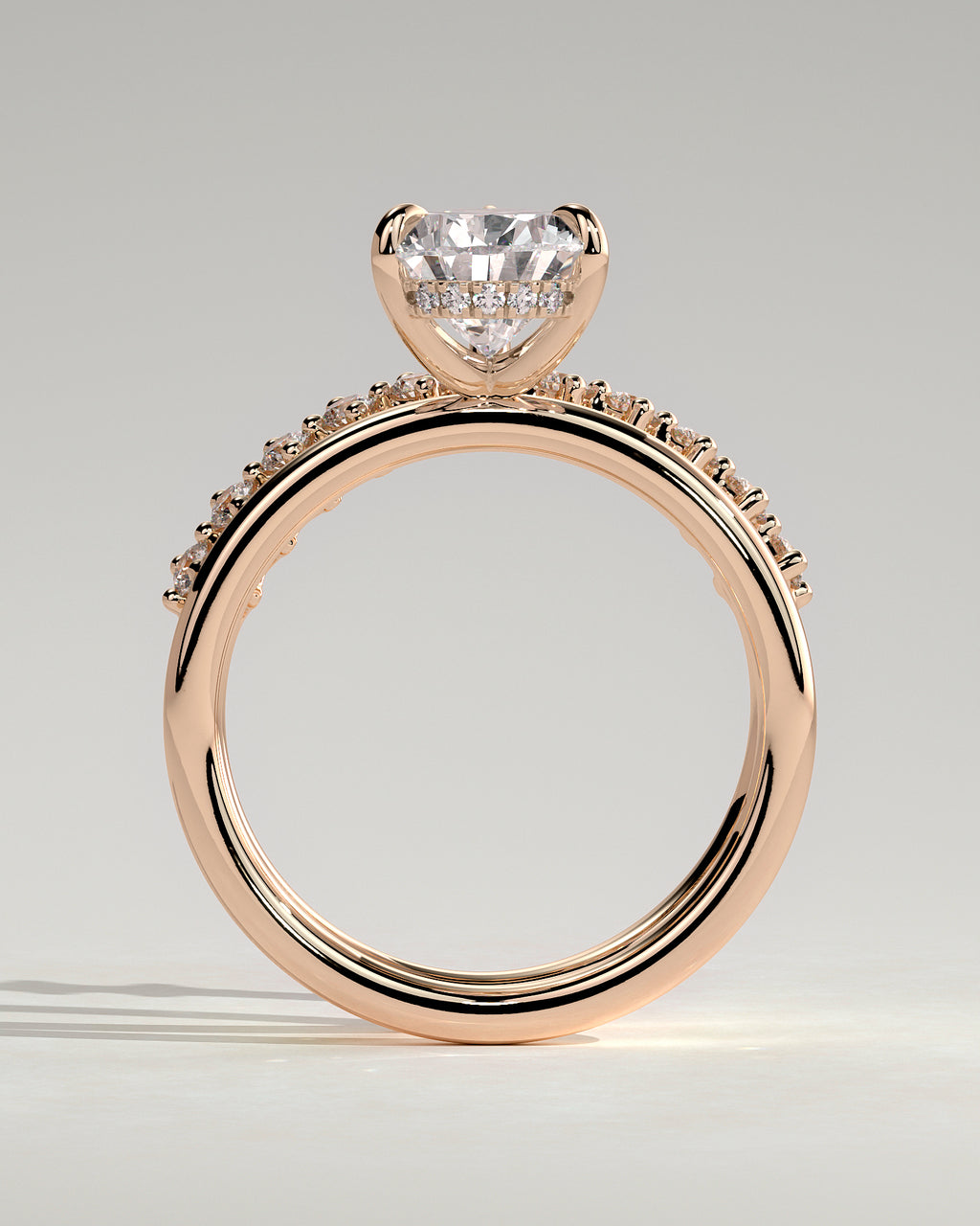 MET 0180 - 2 ct center stone - 18k Rose Gold source reference - setting detail view
