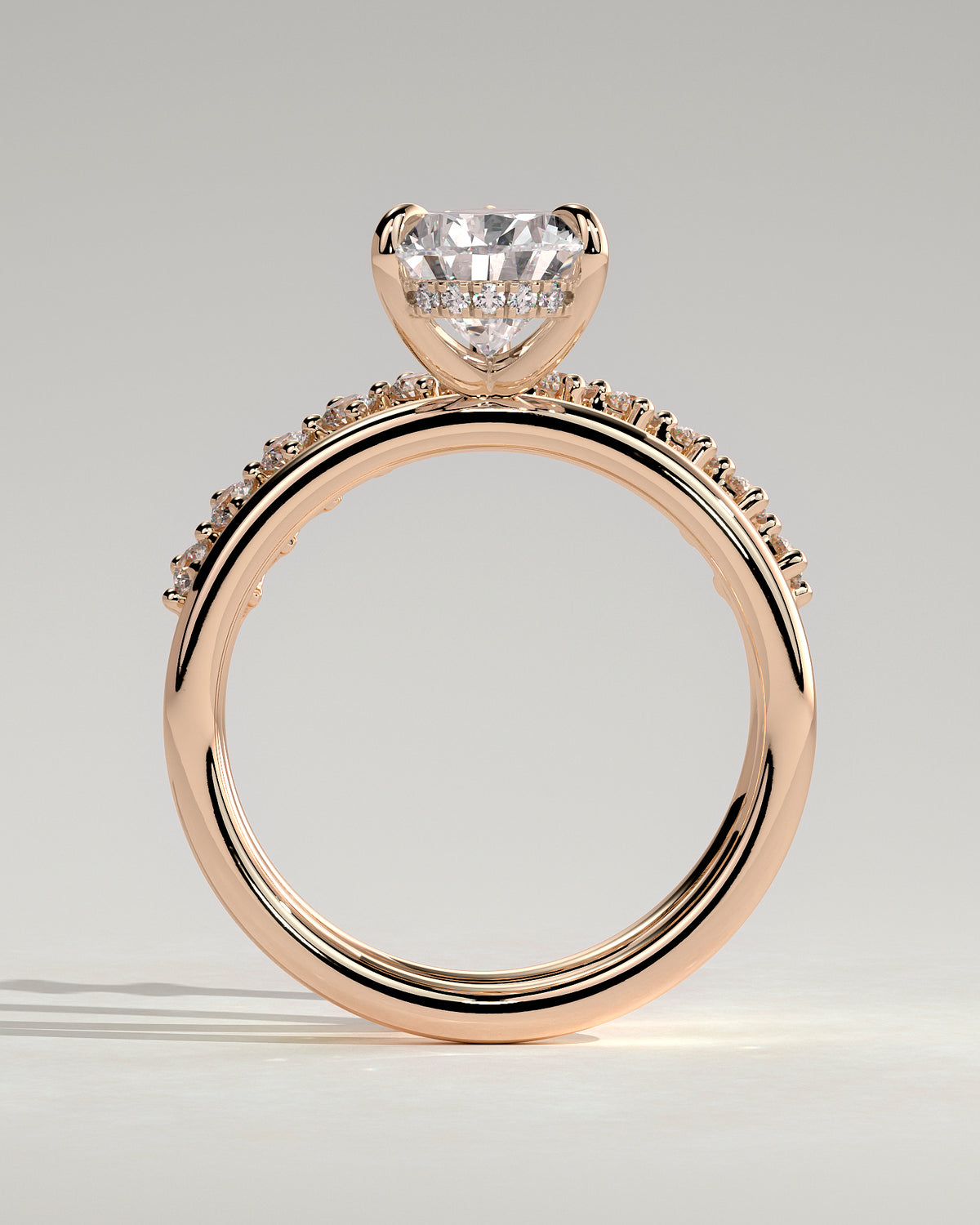 MET 0180 - 2 ct center stone - 18k Rose Gold source reference - setting detail view