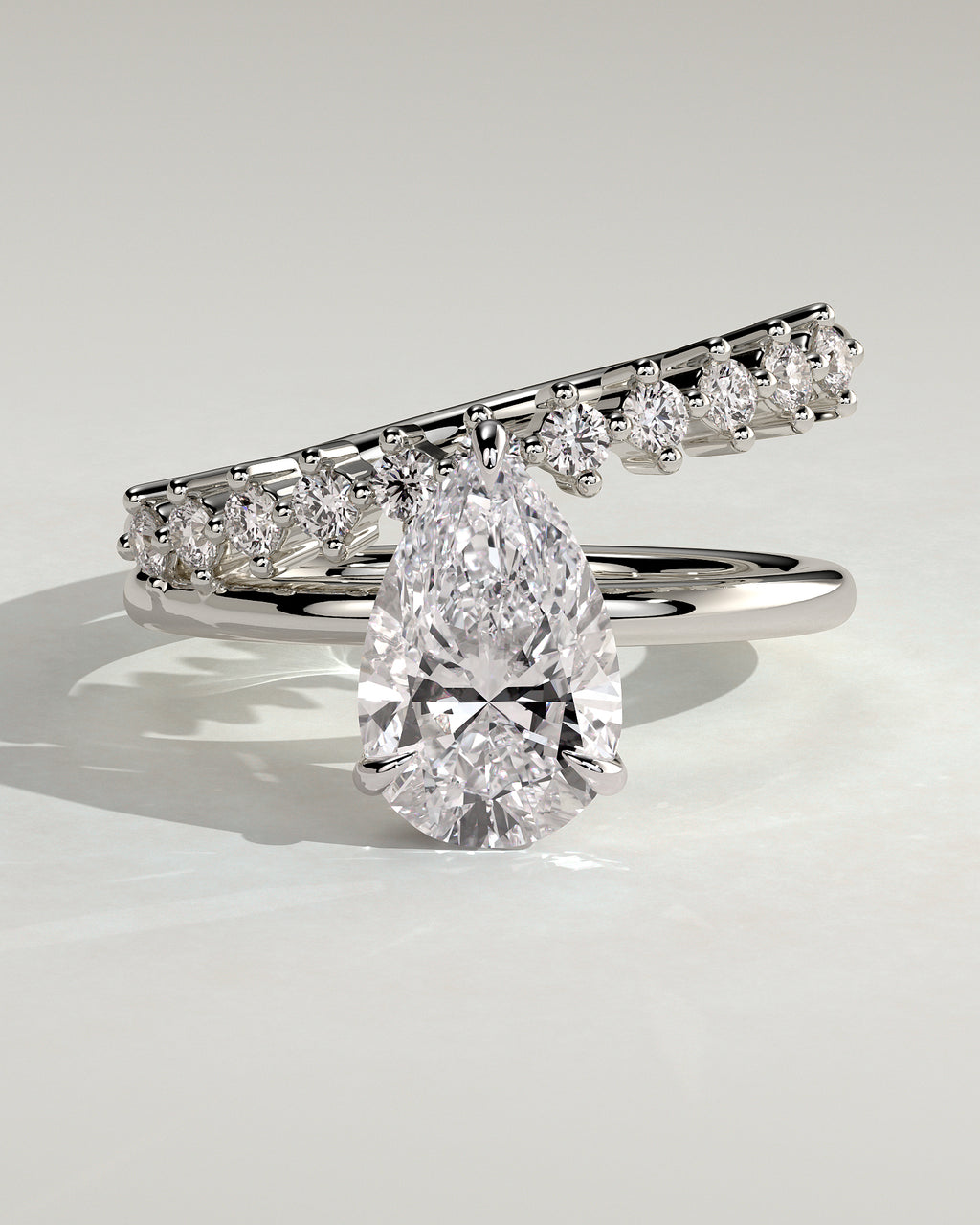 MET 0180 - 2 ct center stone - 18k White Gold source reference - front view