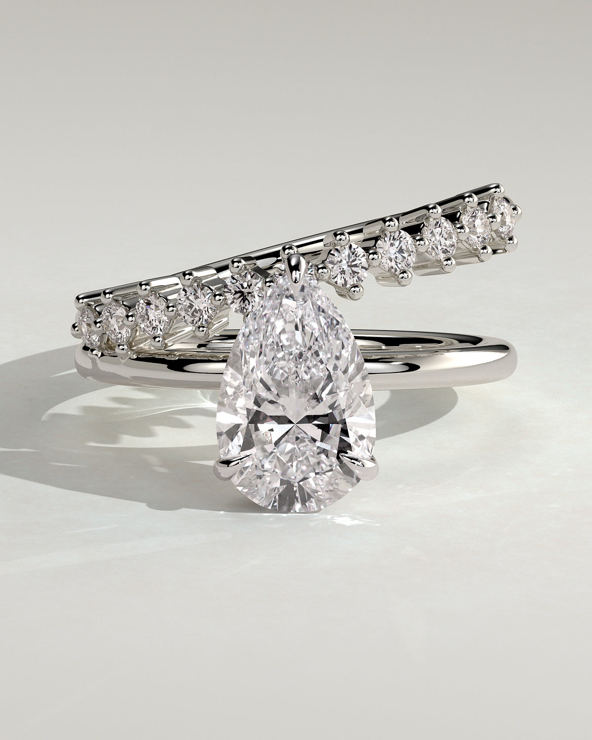 MET 0180 - 2 ct center stone - 18k White Gold source reference - front view