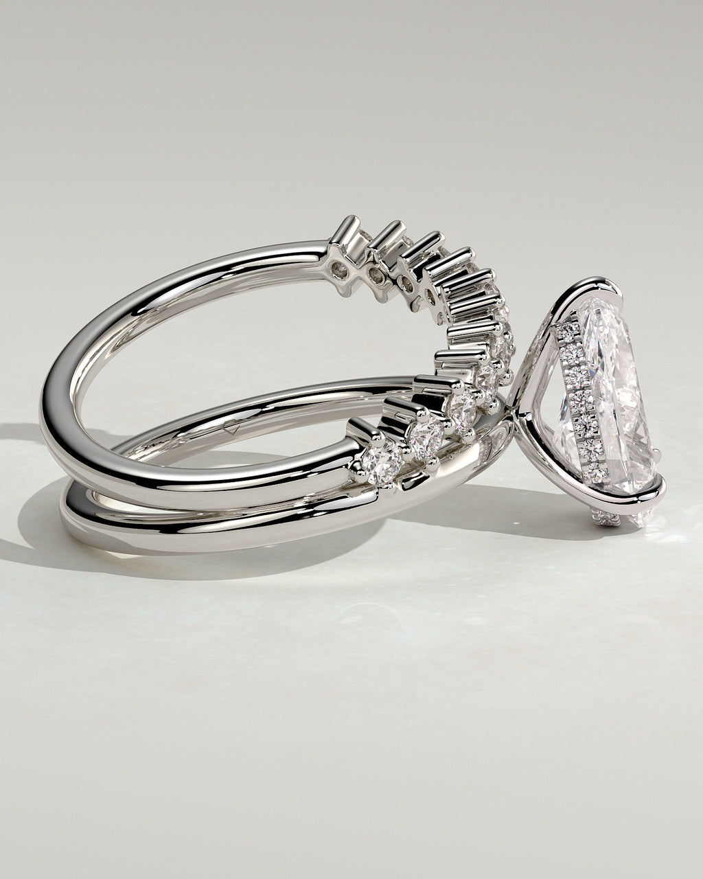 MET 0180 - 2 ct center stone - 18k White Gold source reference - setting detail view