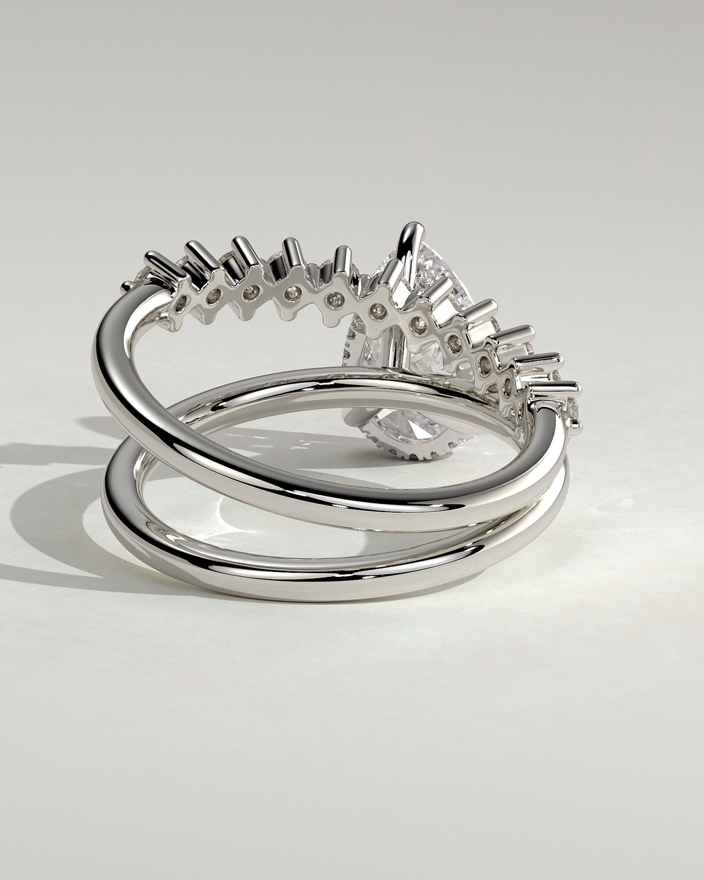 MET 0180 - 2 ct center stone - 18k White Gold source reference - setting detail view