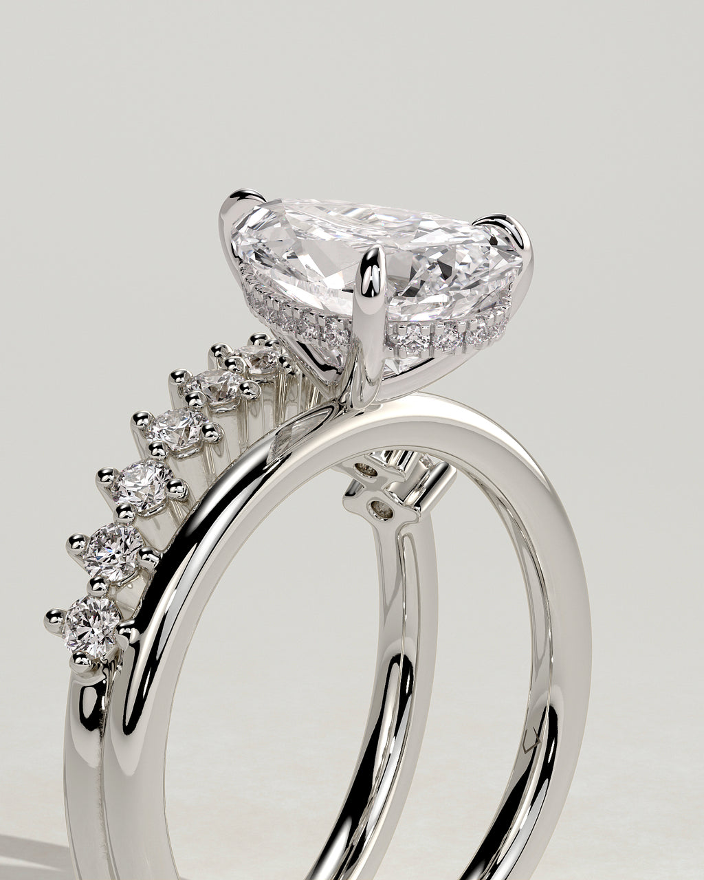 MET 0180 - 2 ct center stone - 18k White Gold source reference - setting detail view