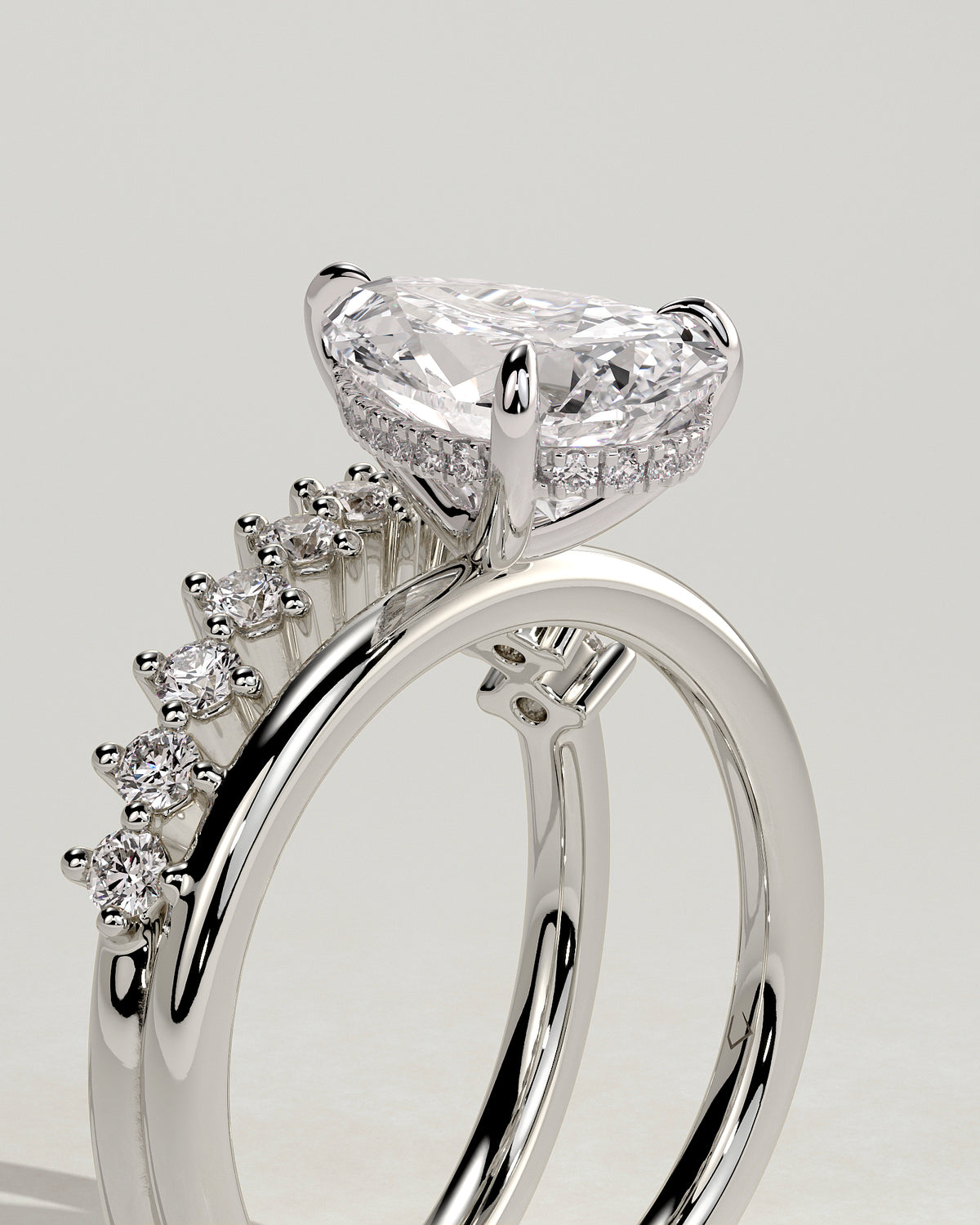 MET 0180 - 2 ct center stone - 18k White Gold source reference - setting detail view