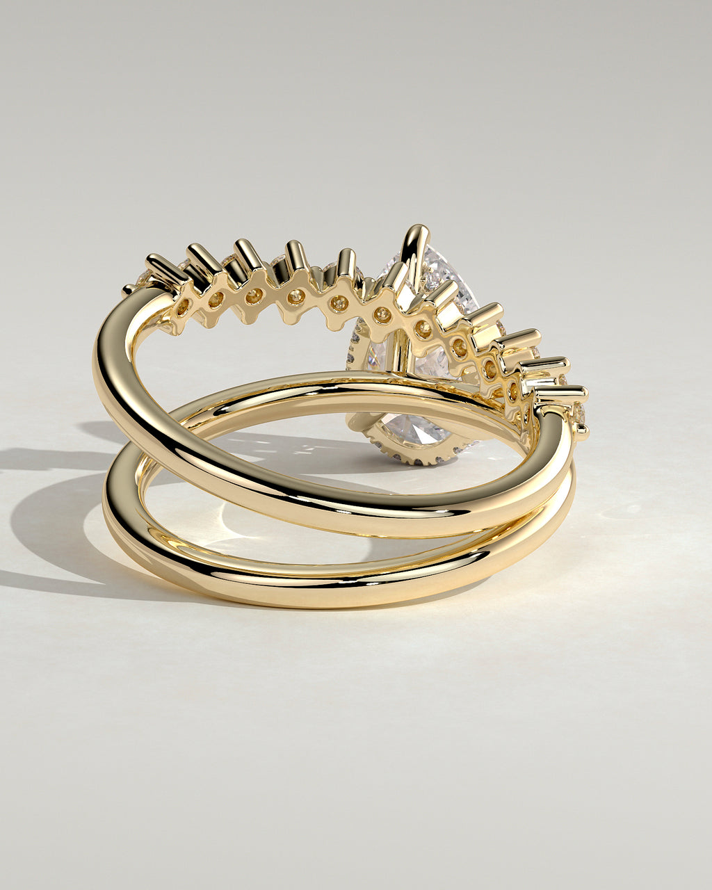 MET 0180 - 2 ct center stone - 18k Yellow Gold source reference - setting detail view