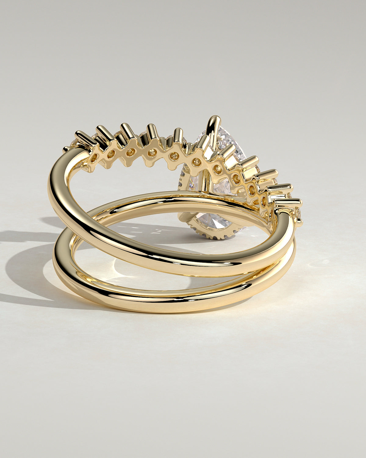 MET 0180 - 2 ct center stone - 18k Yellow Gold source reference - setting detail view