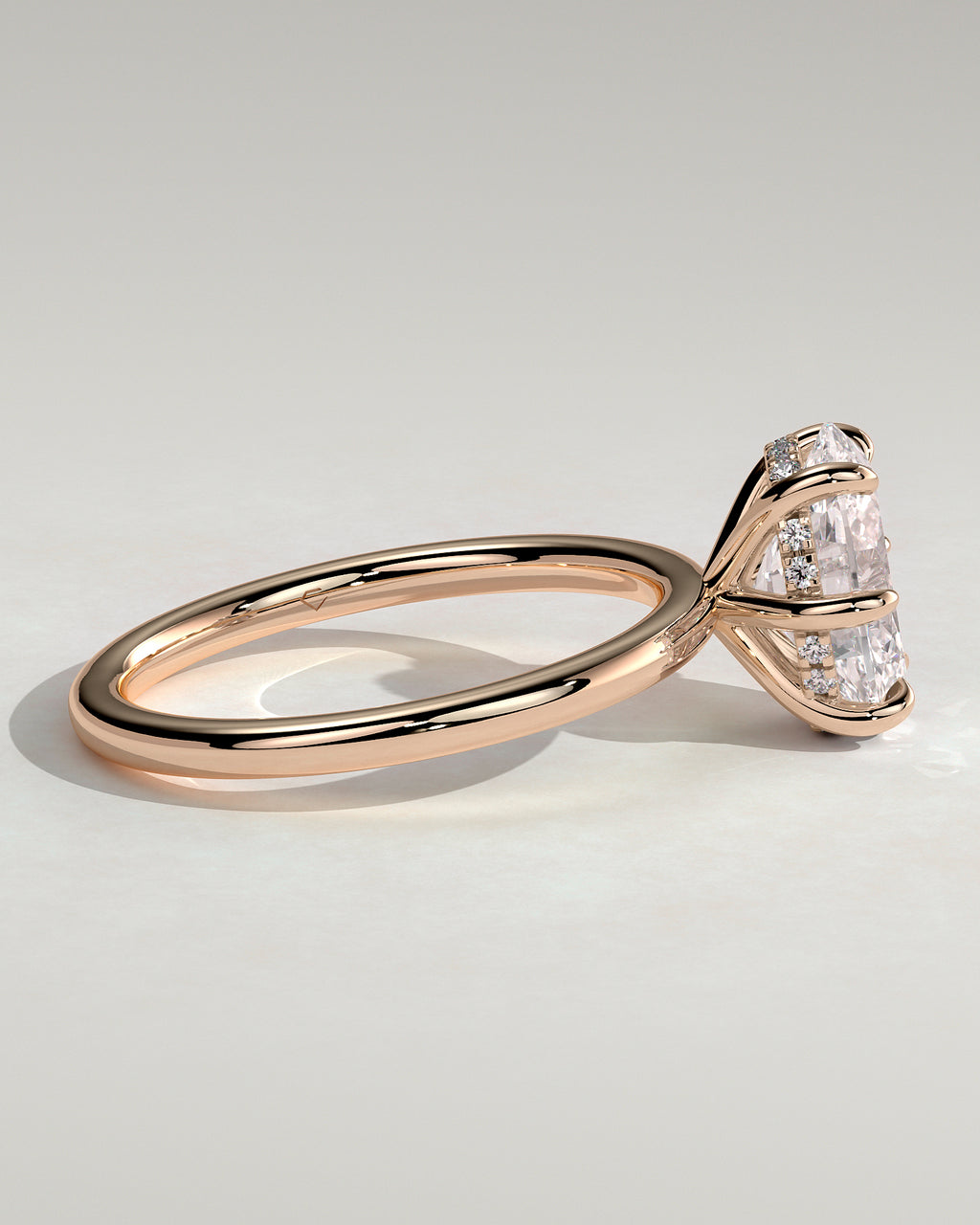 MET 0182 - 2 ct center stone - 18k Rose Gold source reference - setting detail view
