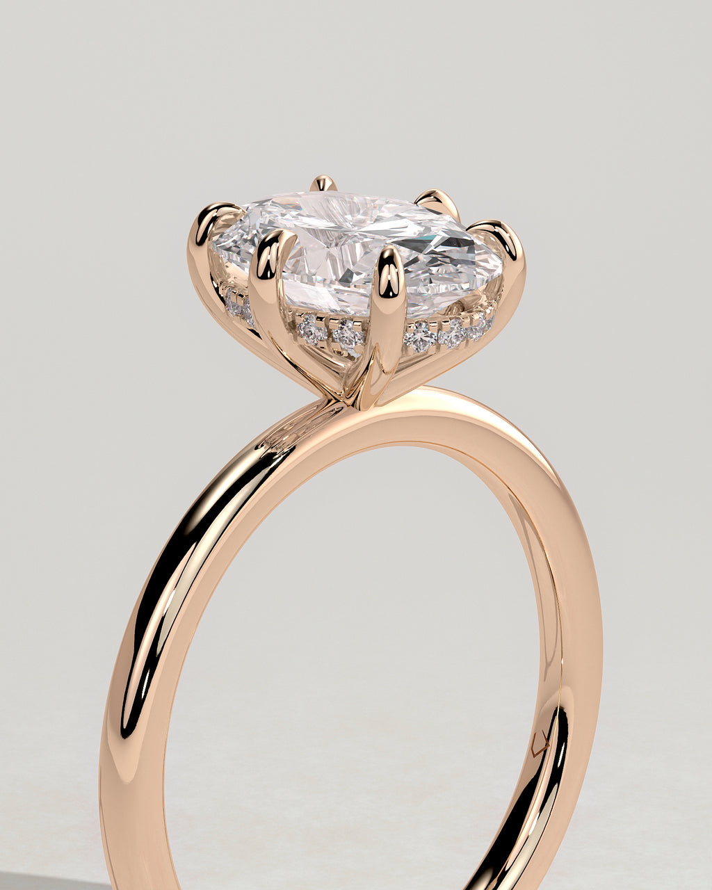 MET 0182 - 2 ct center stone - 18k Rose Gold source reference - setting detail view