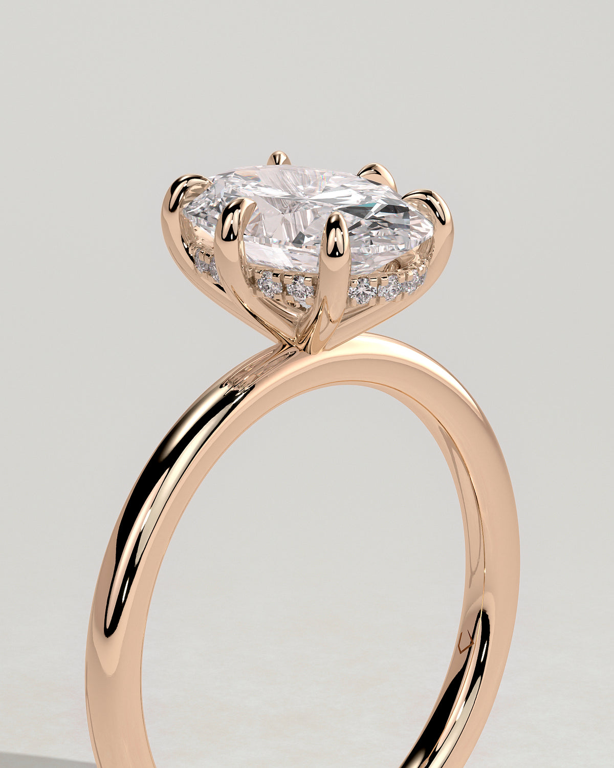 MET 0182 - 2 ct center stone - 18k Rose Gold source reference - setting detail view