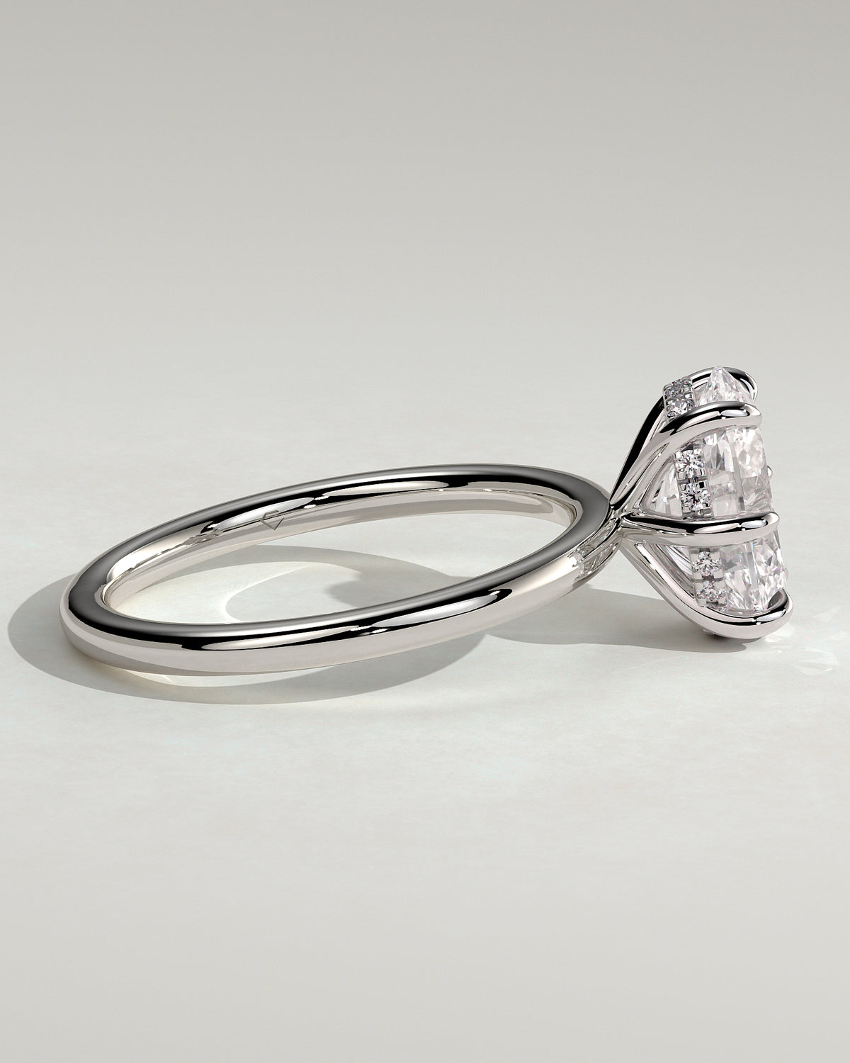 MET 0182 - 2 ct center stone - 18k White Gold source reference - setting detail view