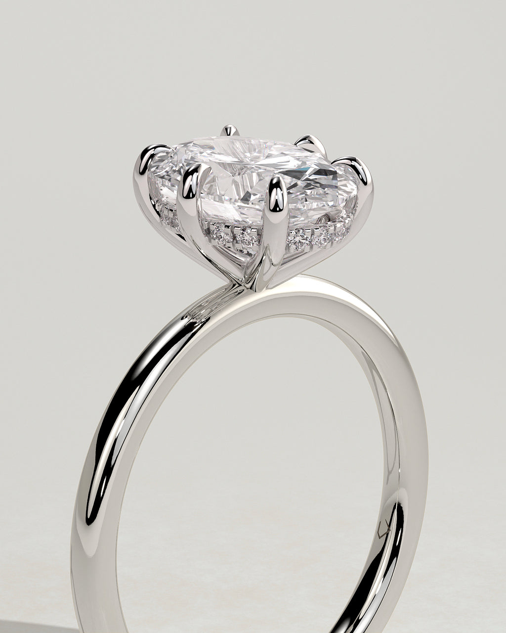 MET 0182 - 2 ct center stone - 18k White Gold source reference - setting detail view