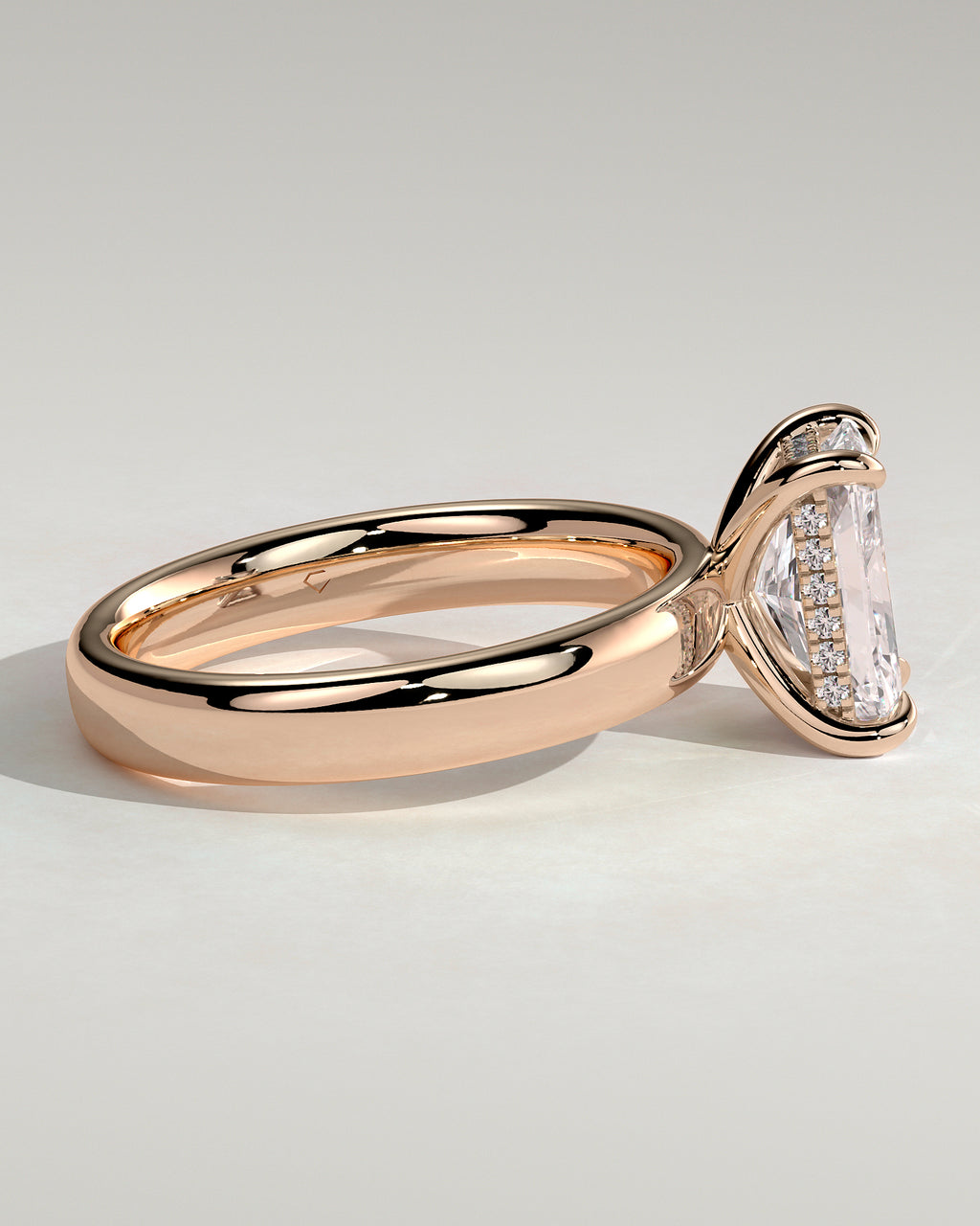 MET 0184 - 2 ct center stone - 18k Rose Gold source reference - setting detail view