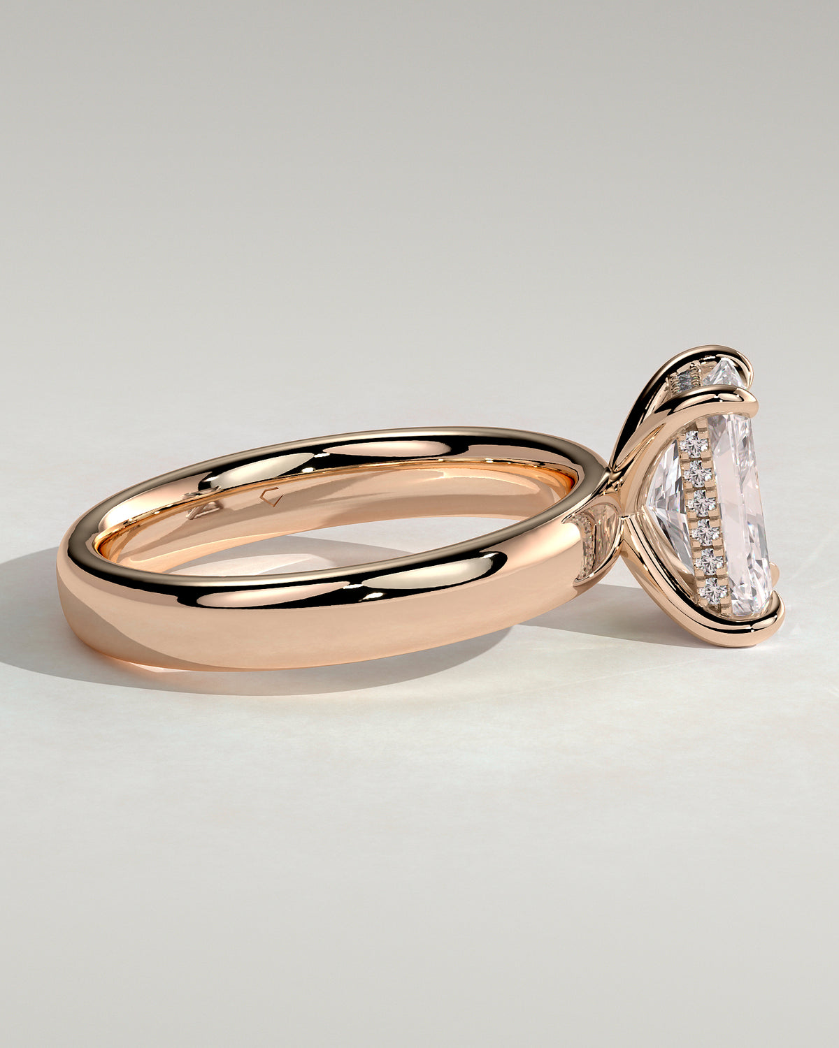 MET 0184 - 2 ct center stone - 18k Rose Gold source reference - setting detail view