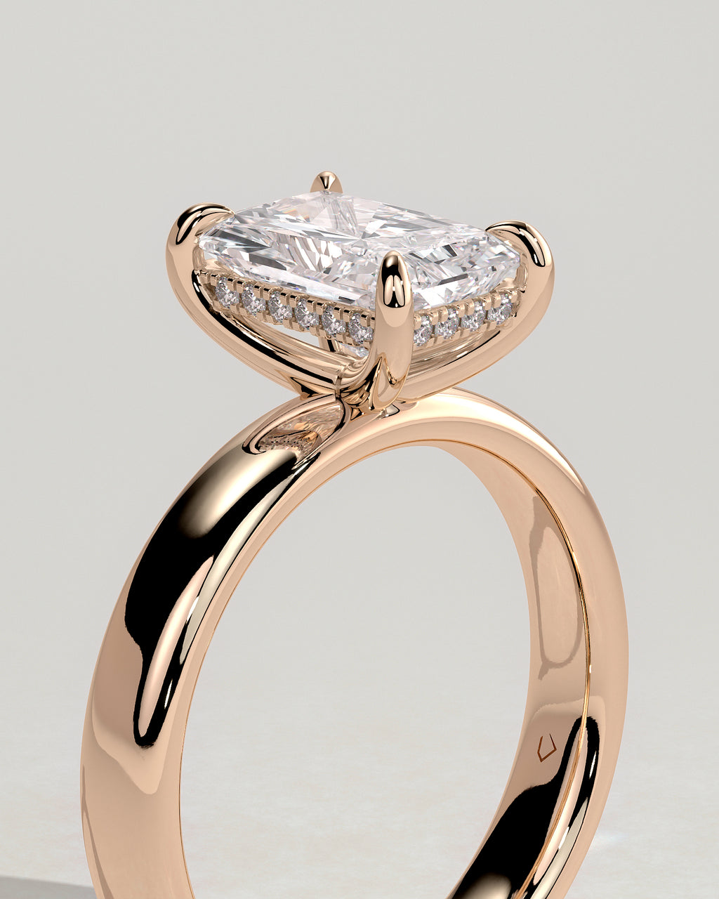 MET 0184 - 2 ct center stone - 18k Rose Gold source reference - setting detail view
