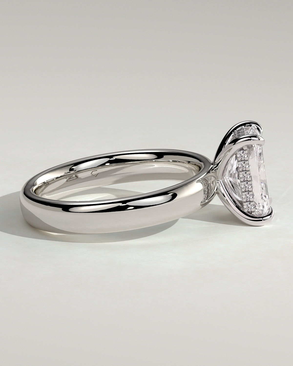 MET 0184 - 2 ct center stone - 18k White Gold source reference - setting detail view