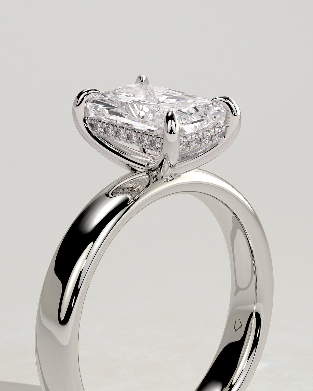 MET 0184 - 2 ct center stone - 18k White Gold source reference - setting detail view