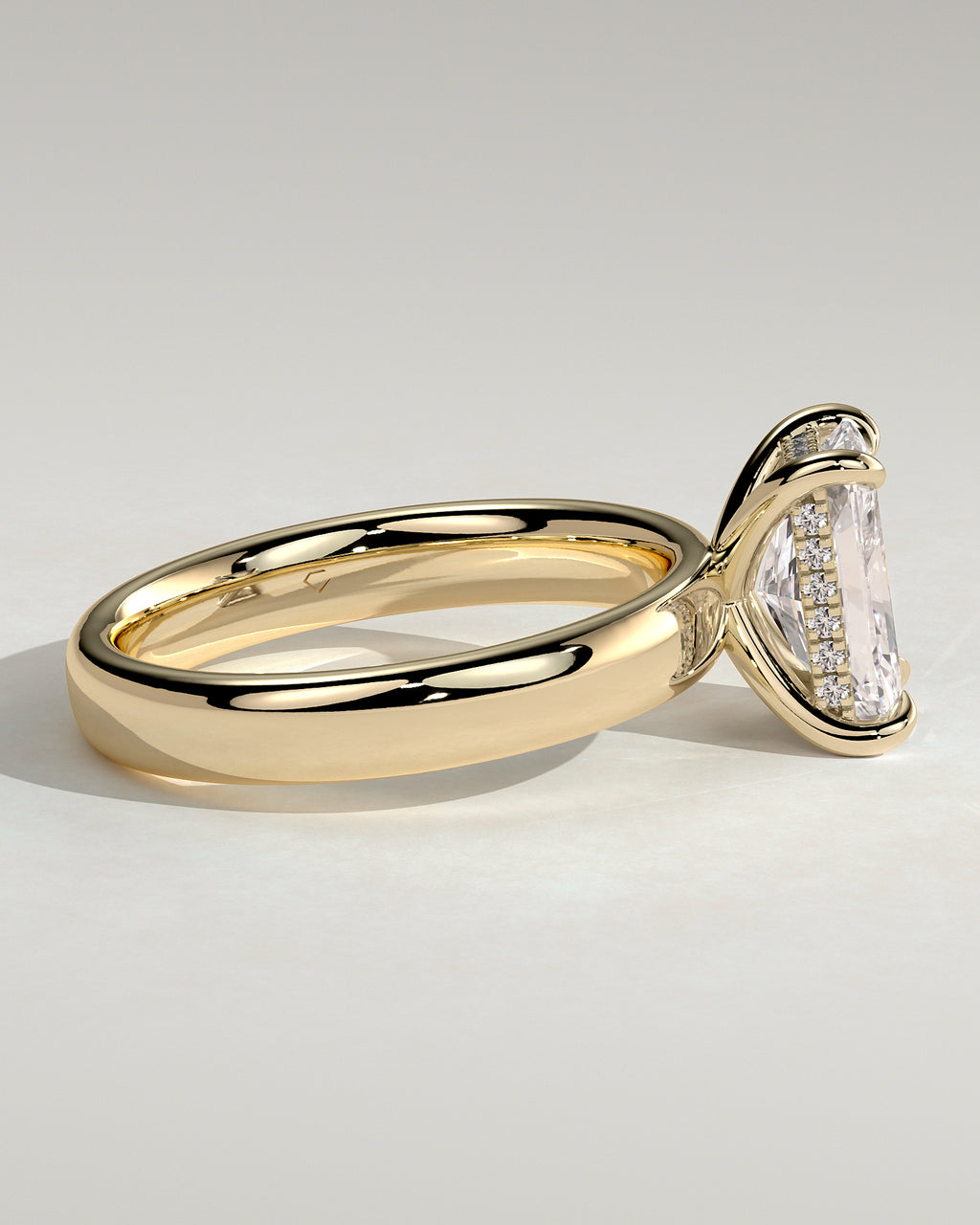MET 0184 - 2 ct center stone - 18k Yellow Gold source reference - setting detail view