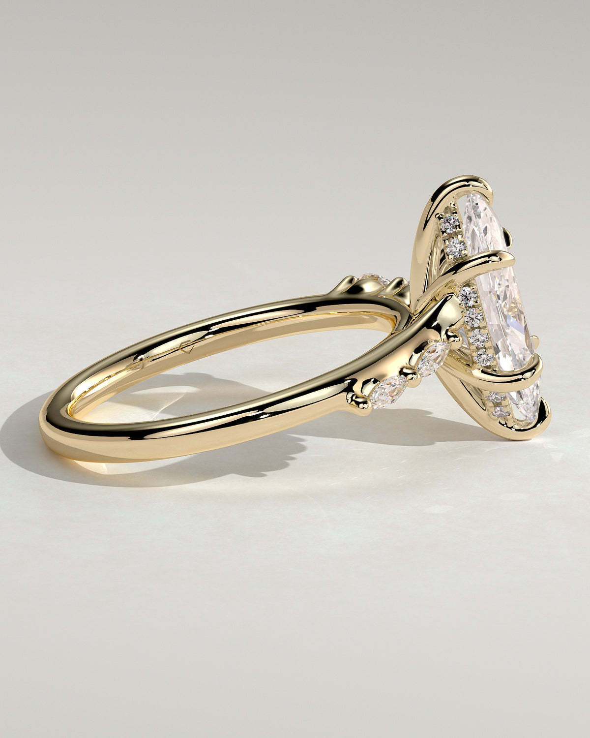 MET 0187 - 2 ct center stone - 18k Yellow Gold source reference - setting detail view