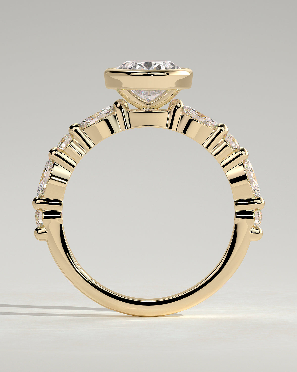 MET 0190 - 2 ct center stone - 18k Yellow Gold source reference - setting detail view