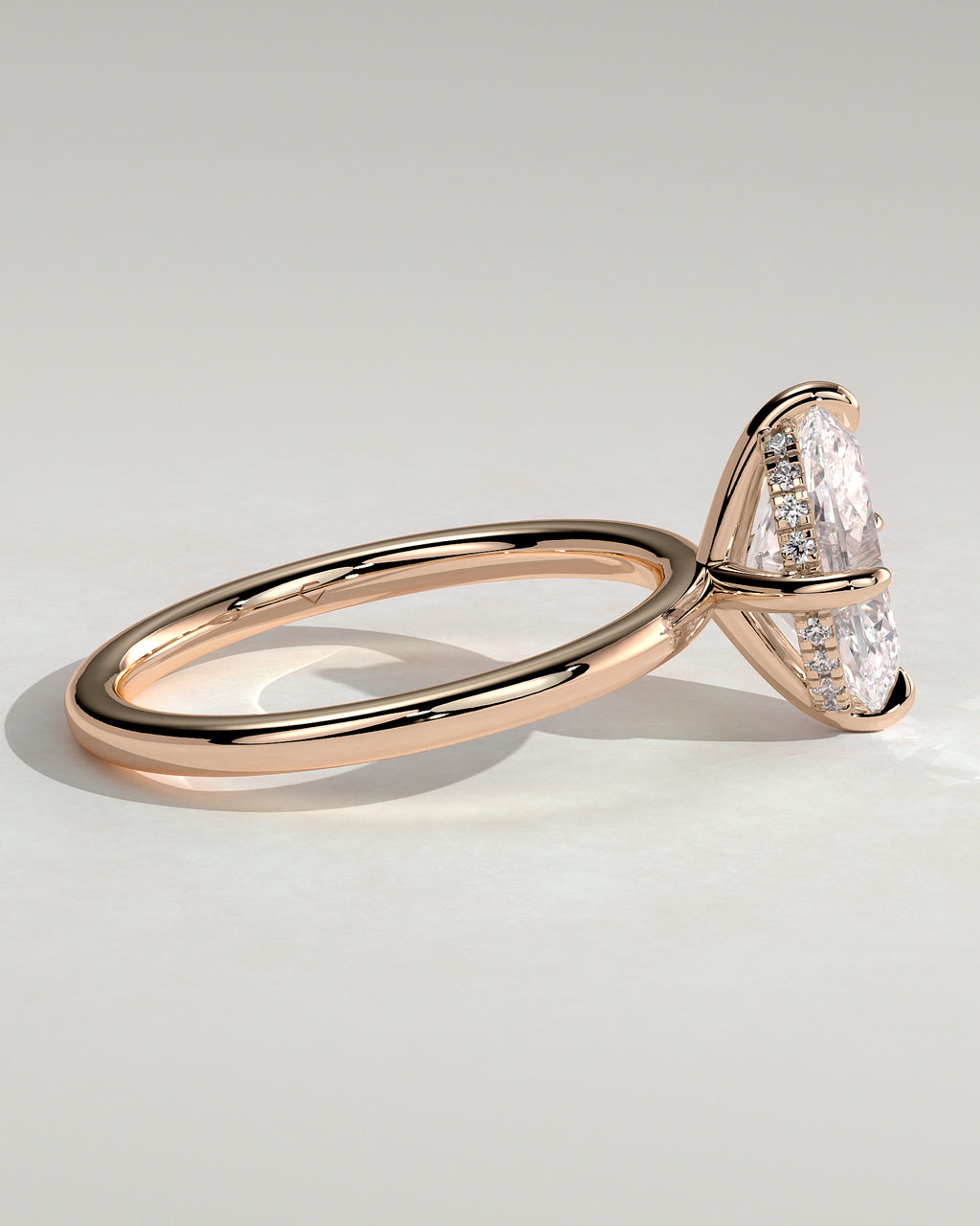 MET 0191 - 2 ct center stone - 18k Rose Gold source reference - setting detail view