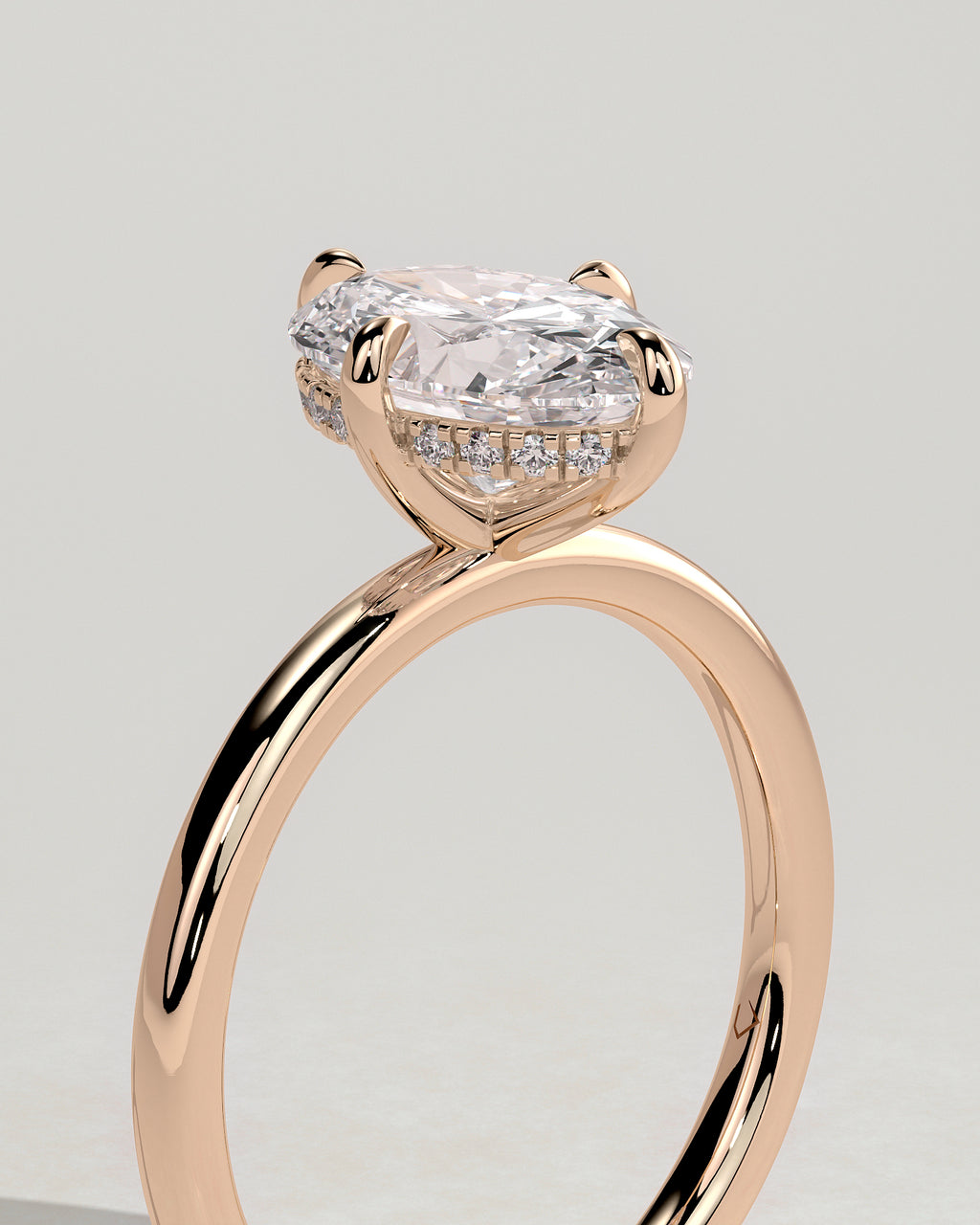 MET 0191 - 2 ct center stone - 18k Rose Gold source reference - setting detail view