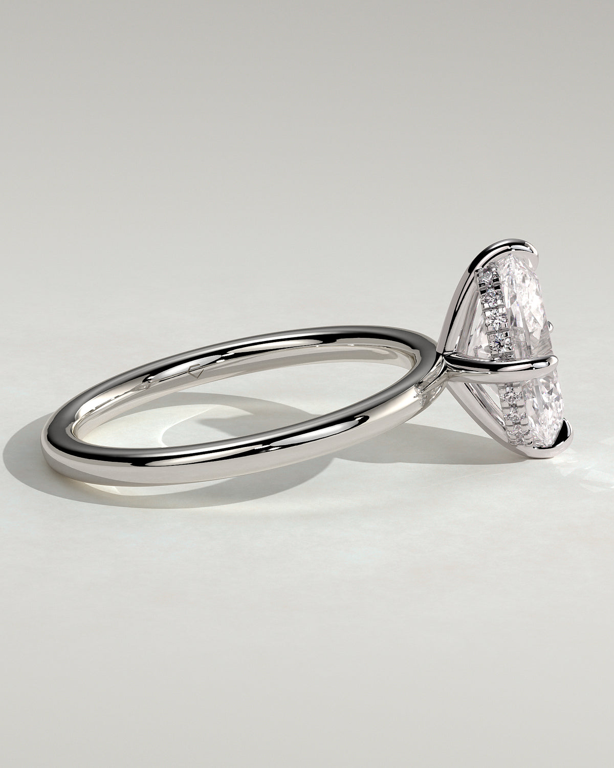MET 0191 - 2 ct center stone - 18k White Gold source reference - setting detail view