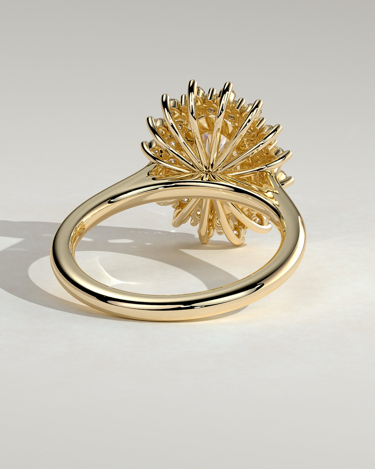 MET 0193 - 2 ct center stone - 18k Yellow Gold source reference - setting detail view