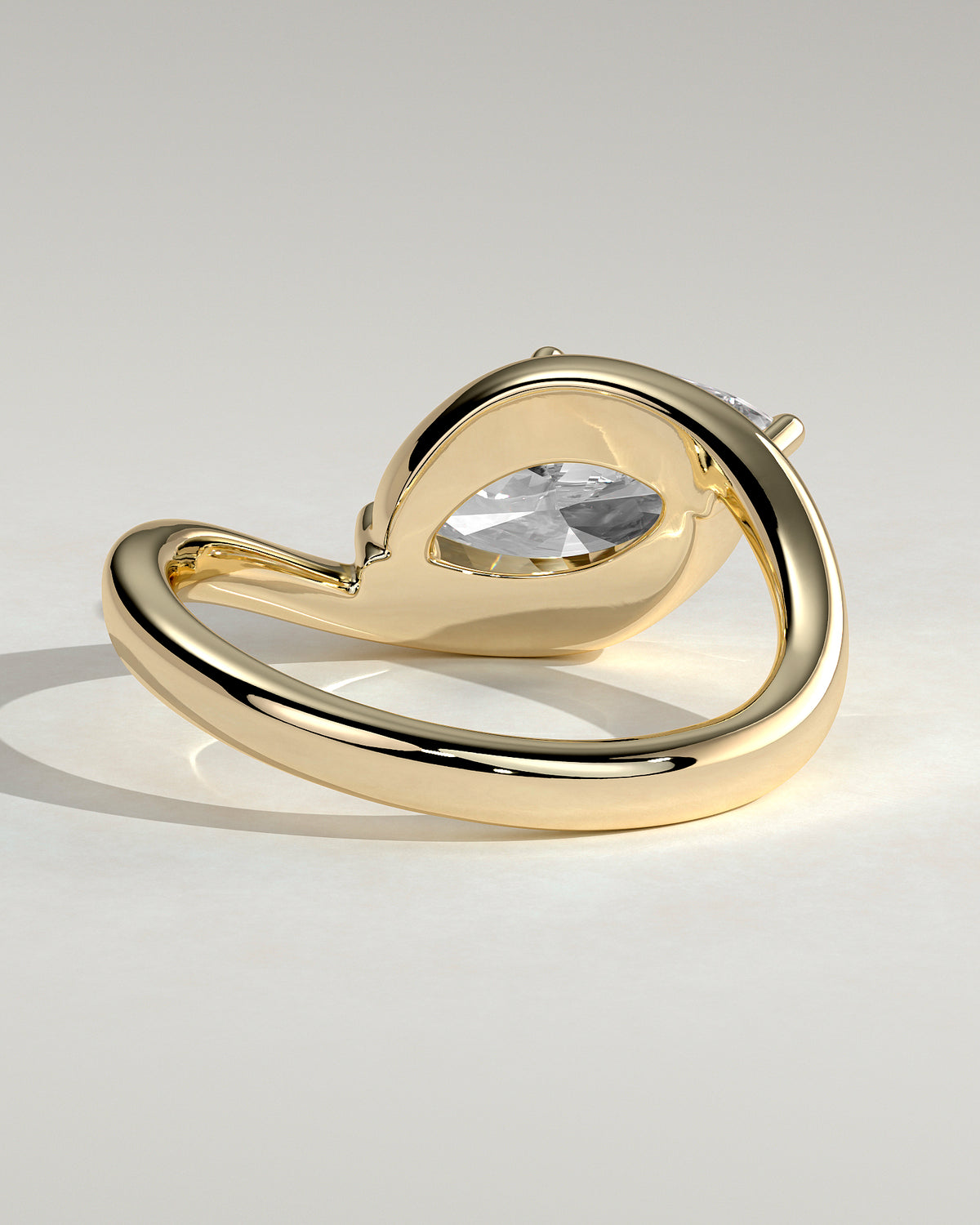 MET 0195 - 2 ct center stone - 18k Yellow Gold source reference - setting detail view