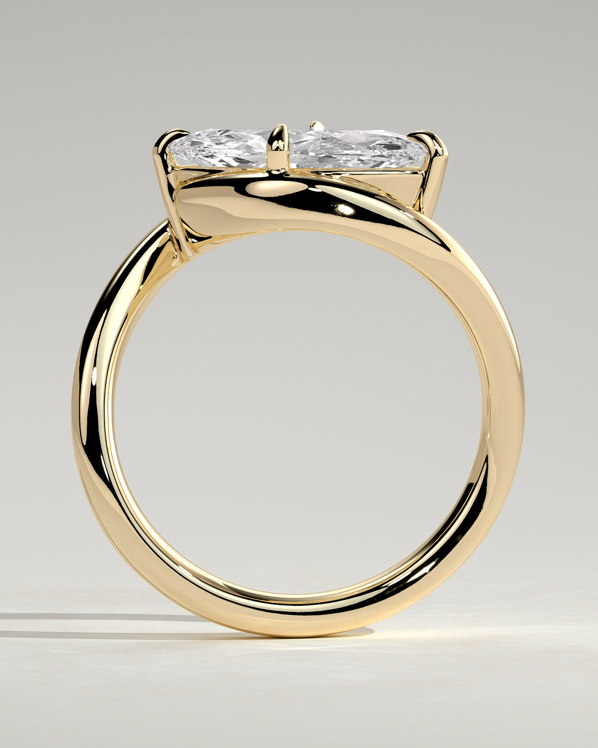 MET 0195 - 2 ct center stone - 18k Yellow Gold source reference - setting detail view