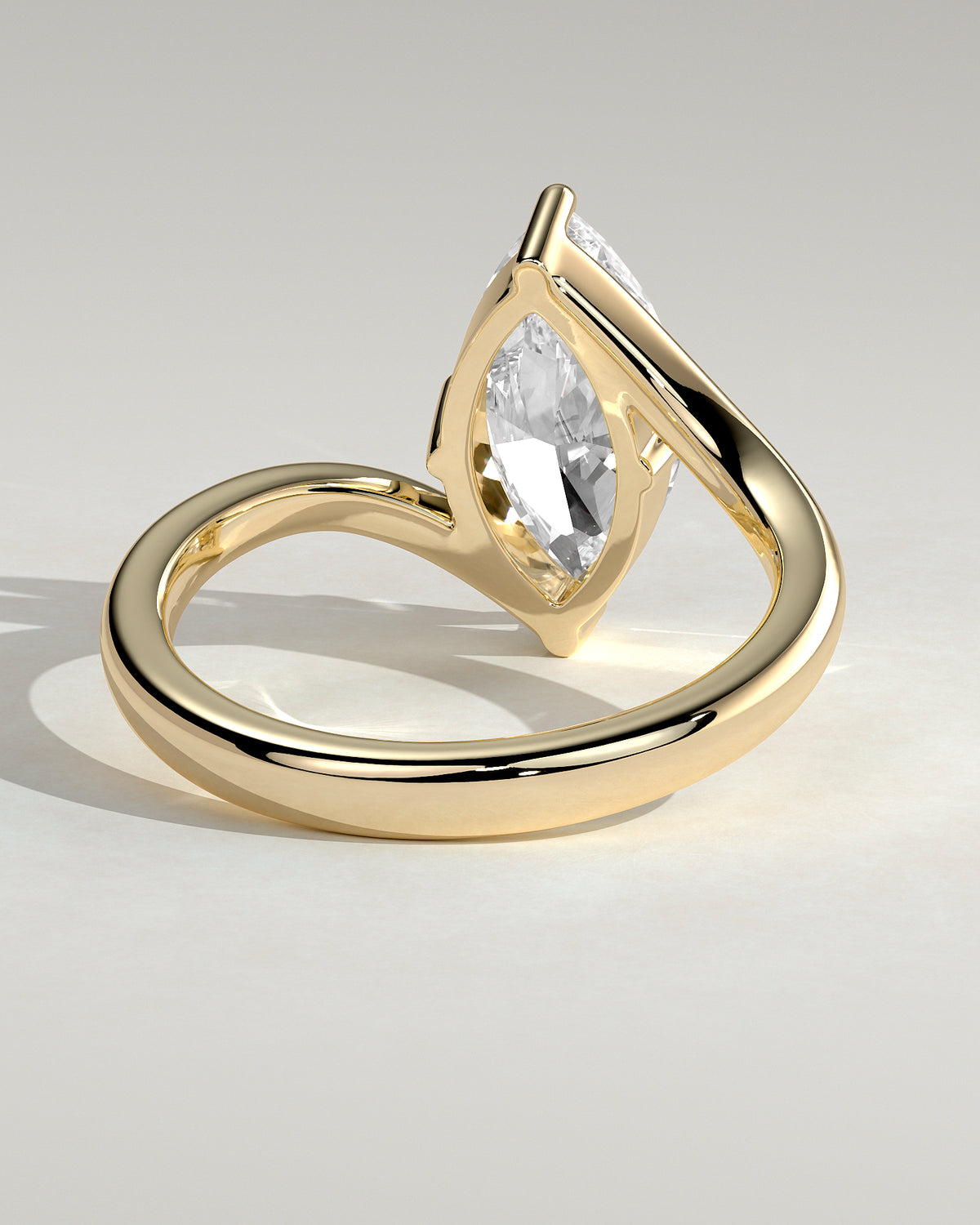 MET 0196 - 2 ct center stone - 18k Yellow Gold source reference - setting detail view