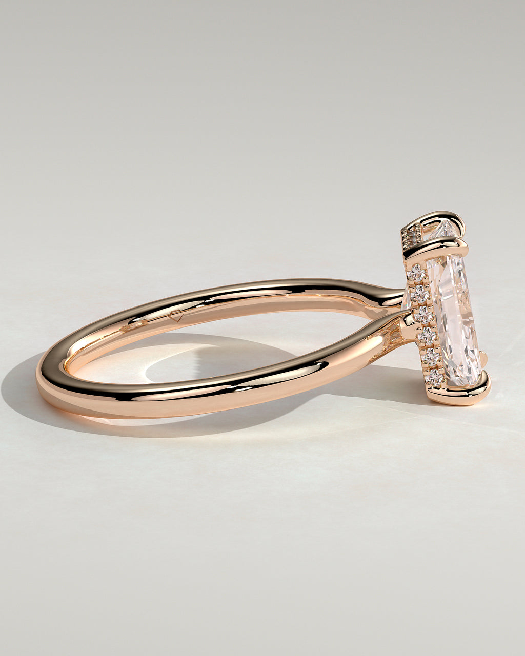 MET 0197 - 2 ct center stone - 18k Rose Gold source reference - setting detail view