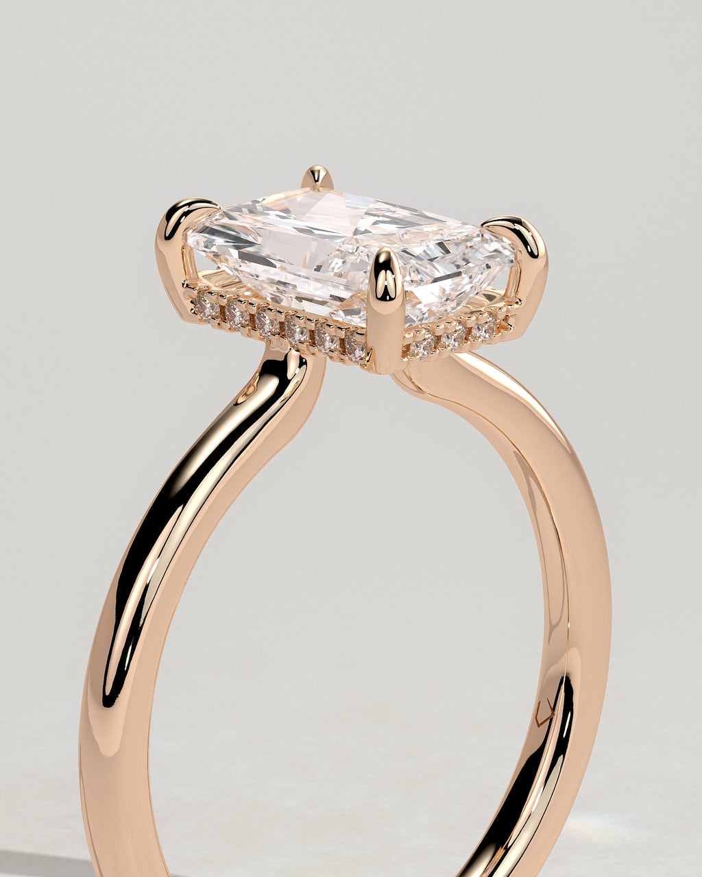MET 0197 - 2 ct center stone - 18k Rose Gold source reference - setting detail view