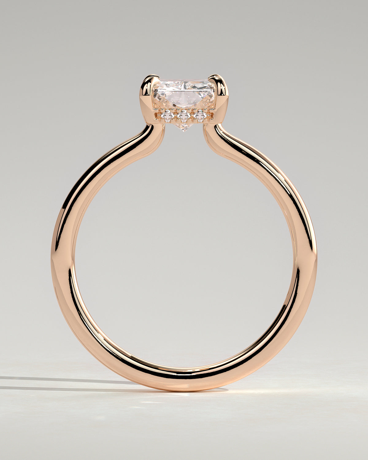 MET 0197 - 2 ct center stone - 18k Rose Gold source reference - setting detail view