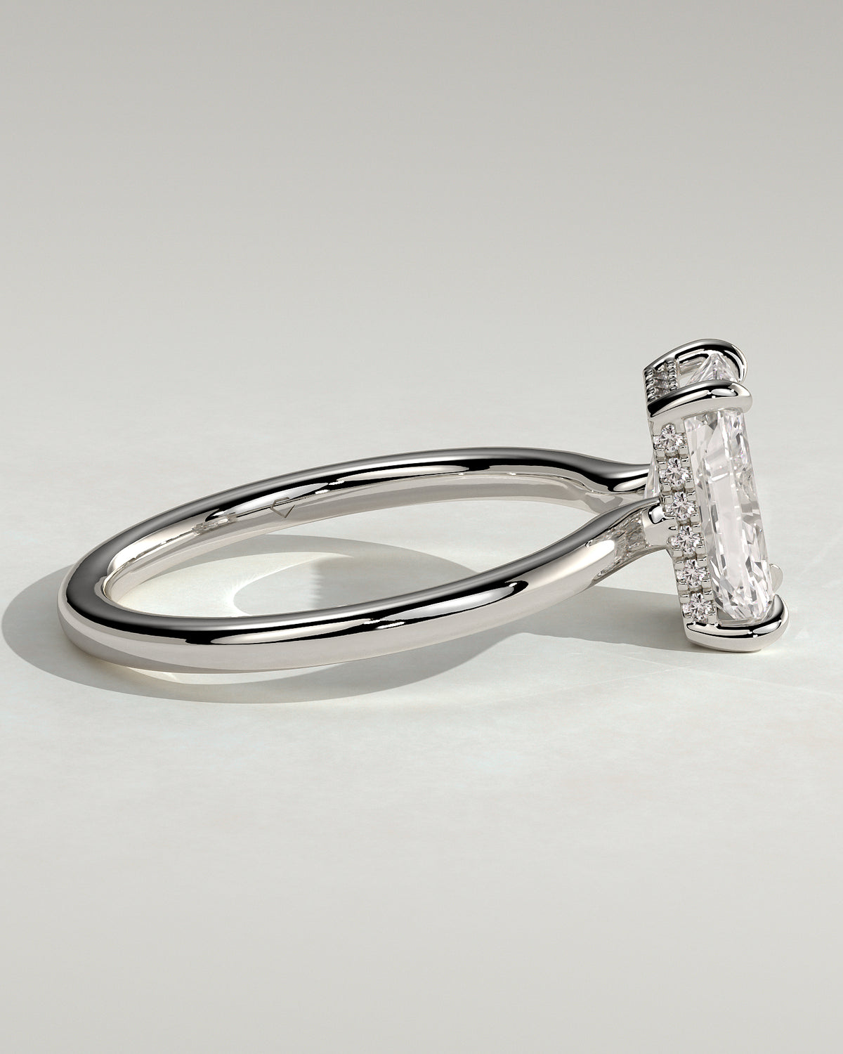 MET 0197 - 2 ct center stone - 18k White Gold source reference - setting detail view