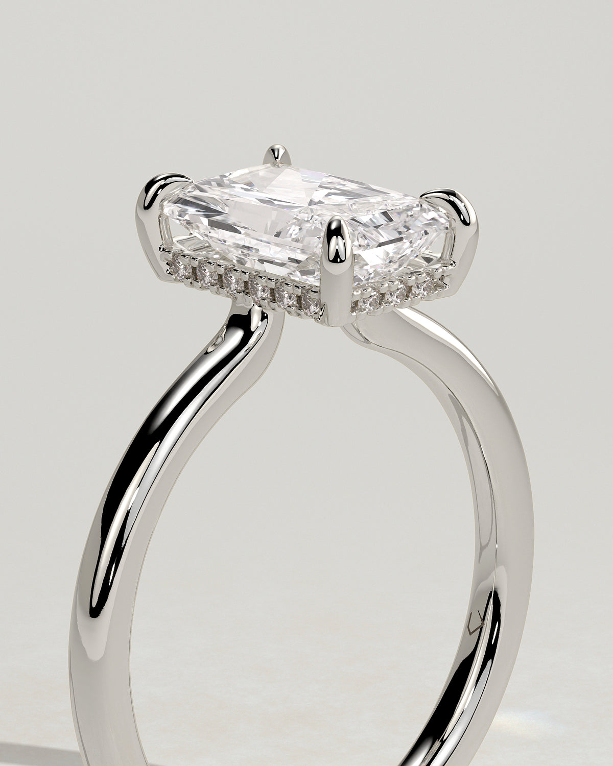MET 0197 - 2 ct center stone - 18k White Gold source reference - setting detail view