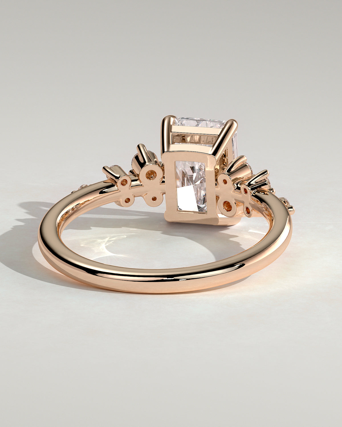MET 0198 - 2 ct center stone - 18k Rose Gold source reference - setting detail view