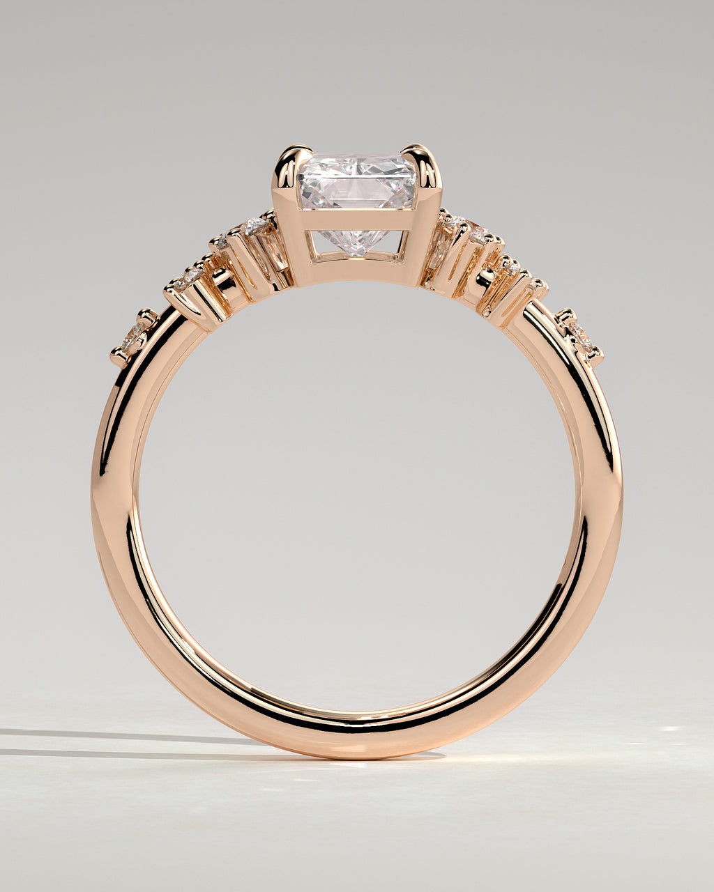 MET 0198 - 2 ct center stone - 18k Rose Gold source reference - setting detail view