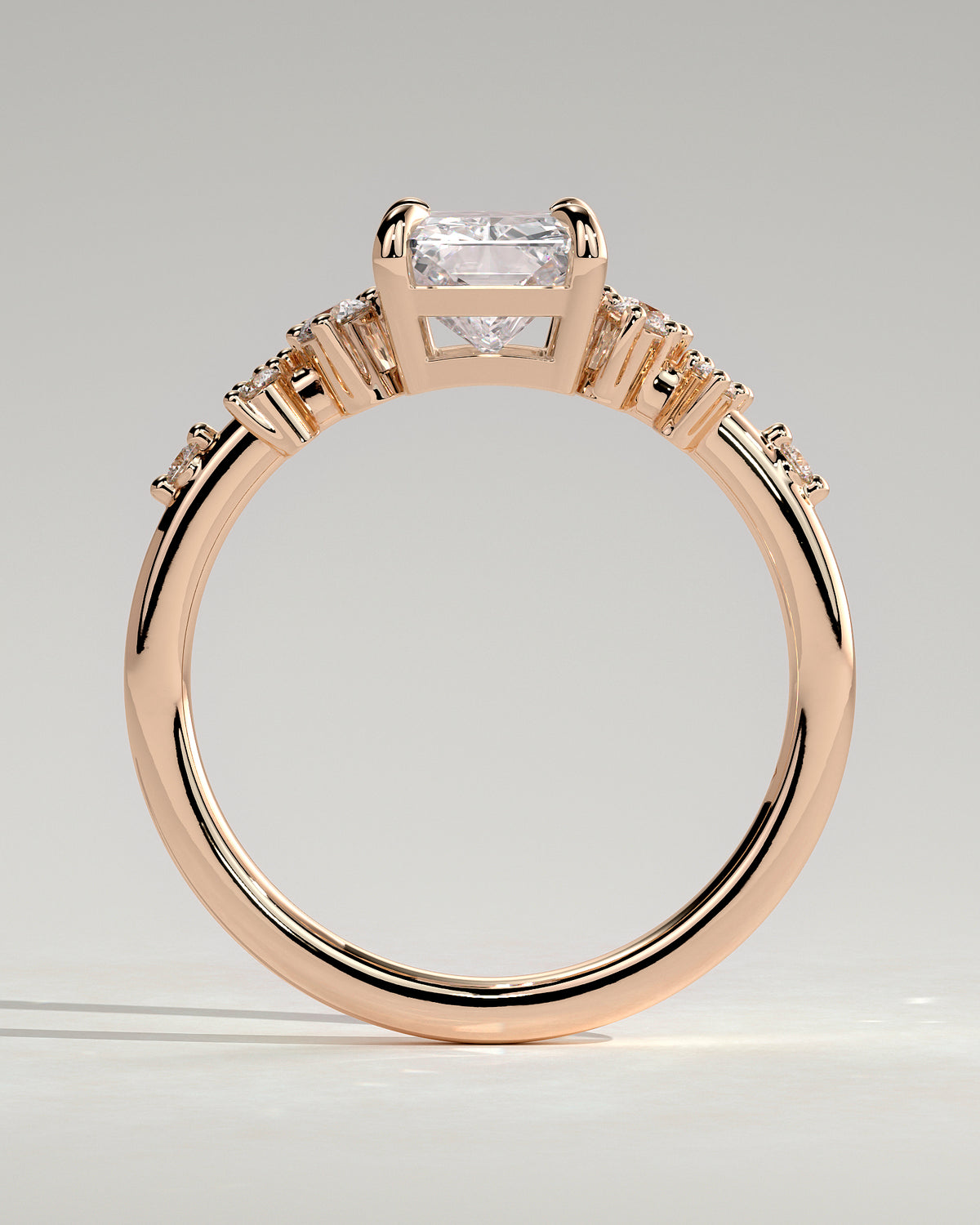 MET 0198 - 2 ct center stone - 18k Rose Gold source reference - setting detail view