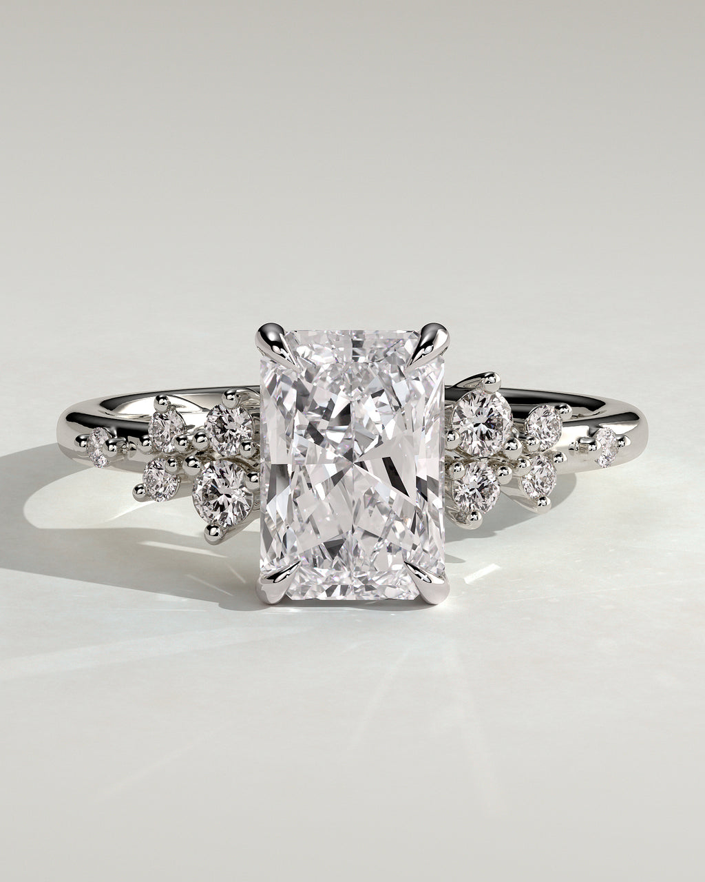 MET 0198 - 2 ct center stone - 18k White Gold source reference - front view