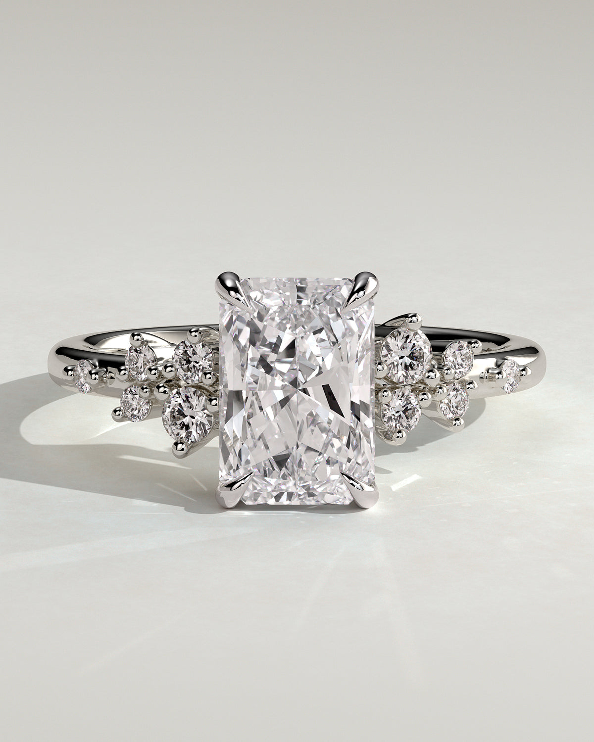 MET 0198 - 2 ct center stone - 18k White Gold source reference - front view