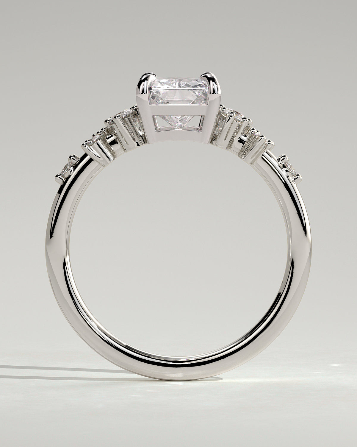 MET 0198 - 2 ct center stone - 18k White Gold source reference - setting detail view