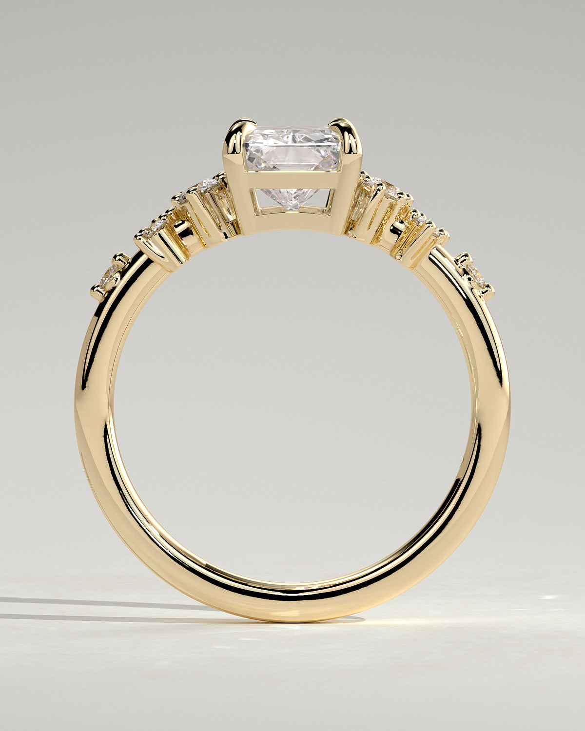 MET 0198 - 2 ct center stone - 18k Yellow Gold source reference - setting detail view