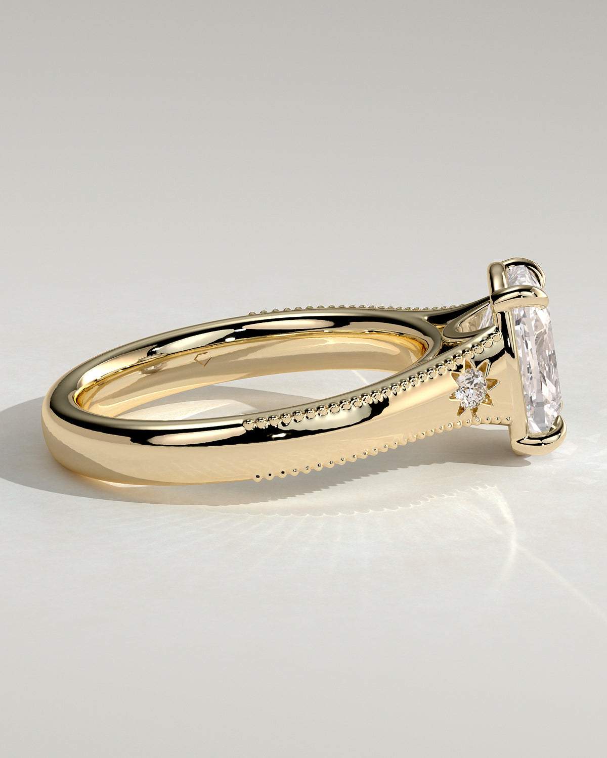 MET 0200 - 2 ct center stone - 18k Yellow Gold source reference - setting detail view