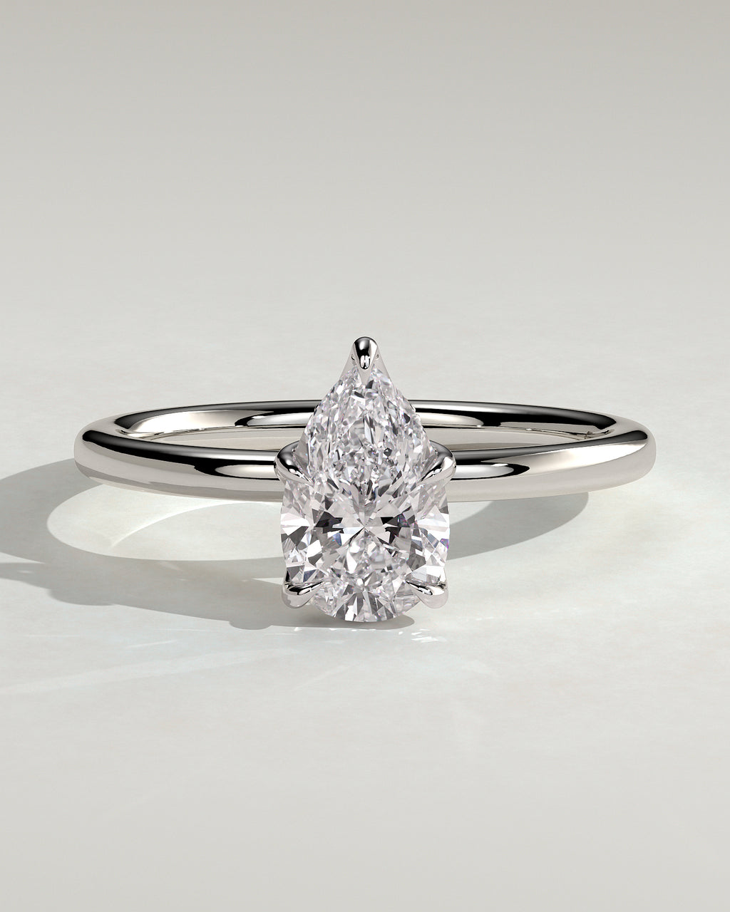 MET 0201 - 1 ct center stone - 18k White Gold source reference - front view