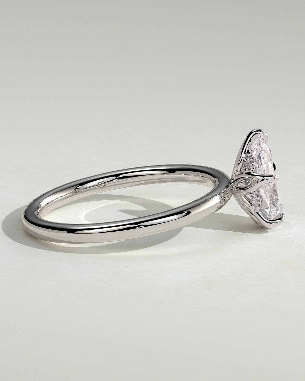 MET 0201 - 1 ct center stone - 18k White Gold source reference - setting detail view