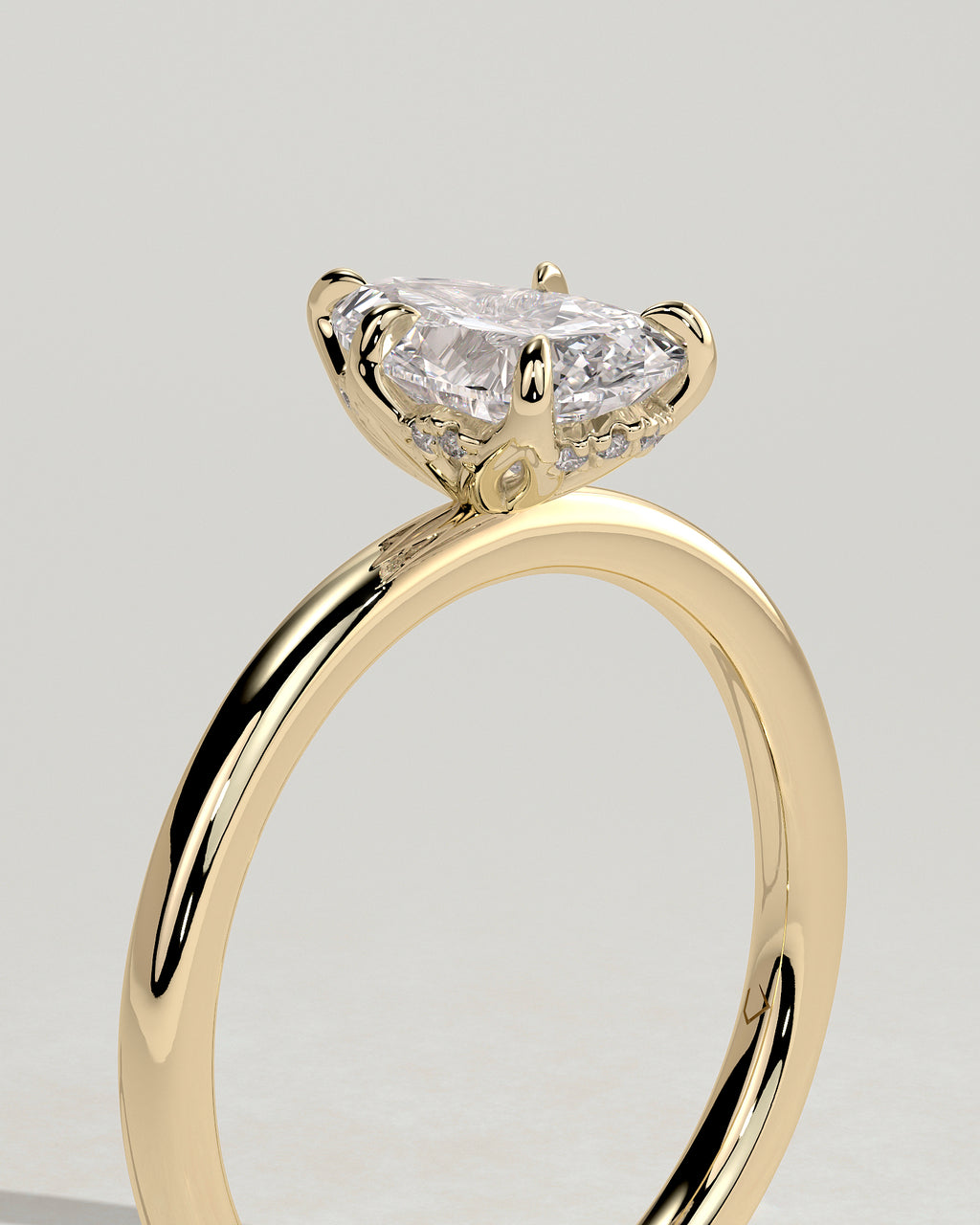 MET 0201 - 1 ct center stone - 18k Yellow Gold source reference - setting detail view