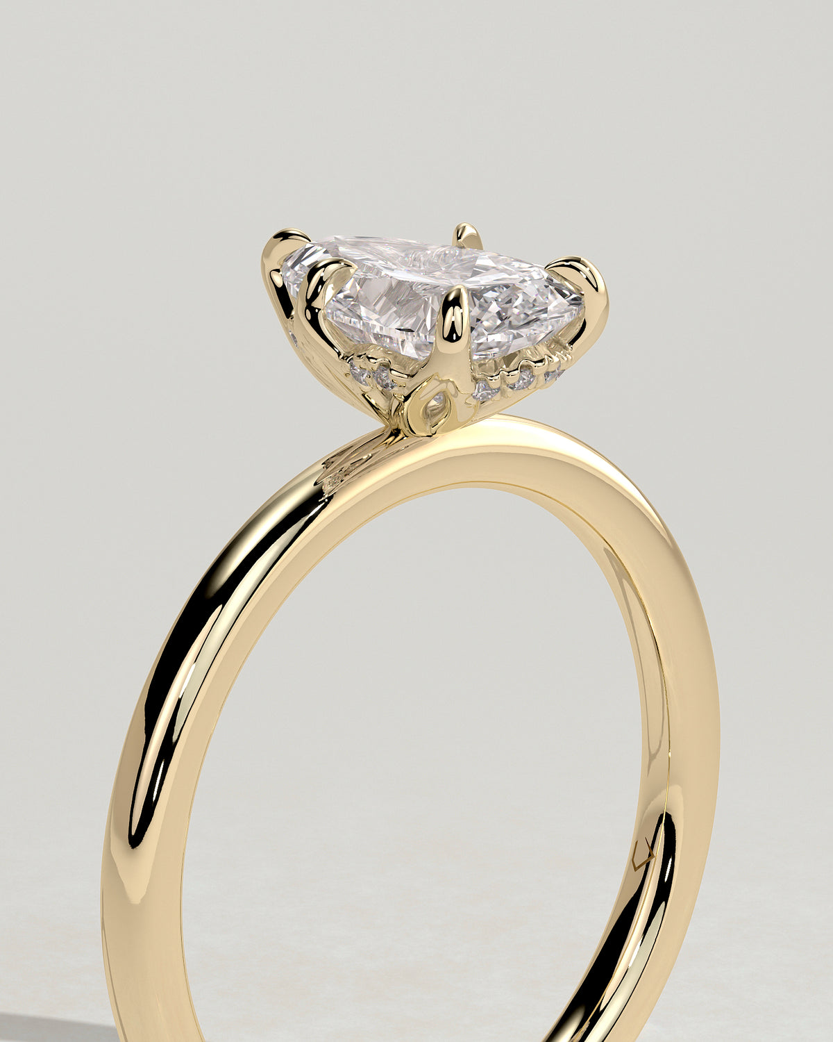 MET 0201 - 1 ct center stone - 18k Yellow Gold source reference - setting detail view