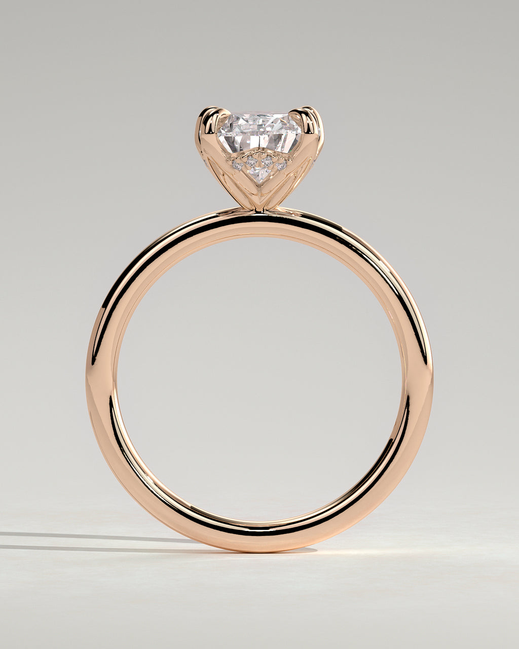 MET 0201 - 2 ct center stone - 18k Rose Gold source reference - setting detail view
