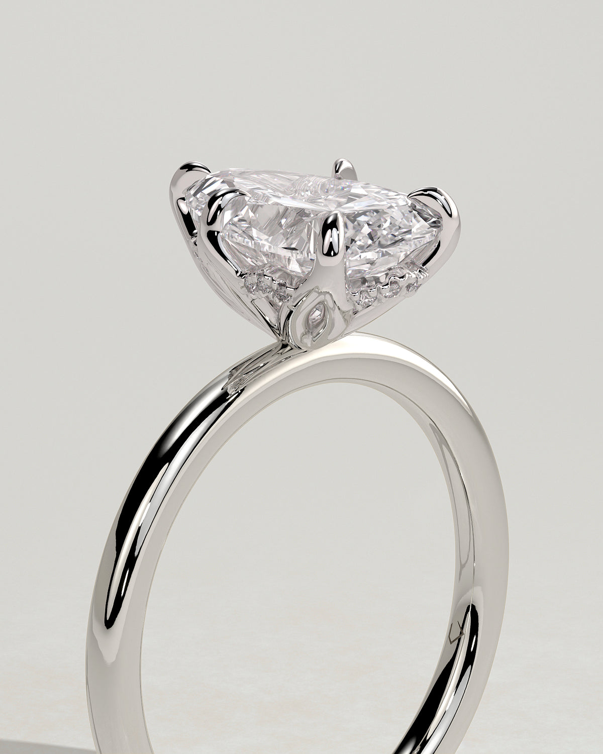 MET 0201 - 2 ct center stone - 18k White Gold source reference - setting detail view