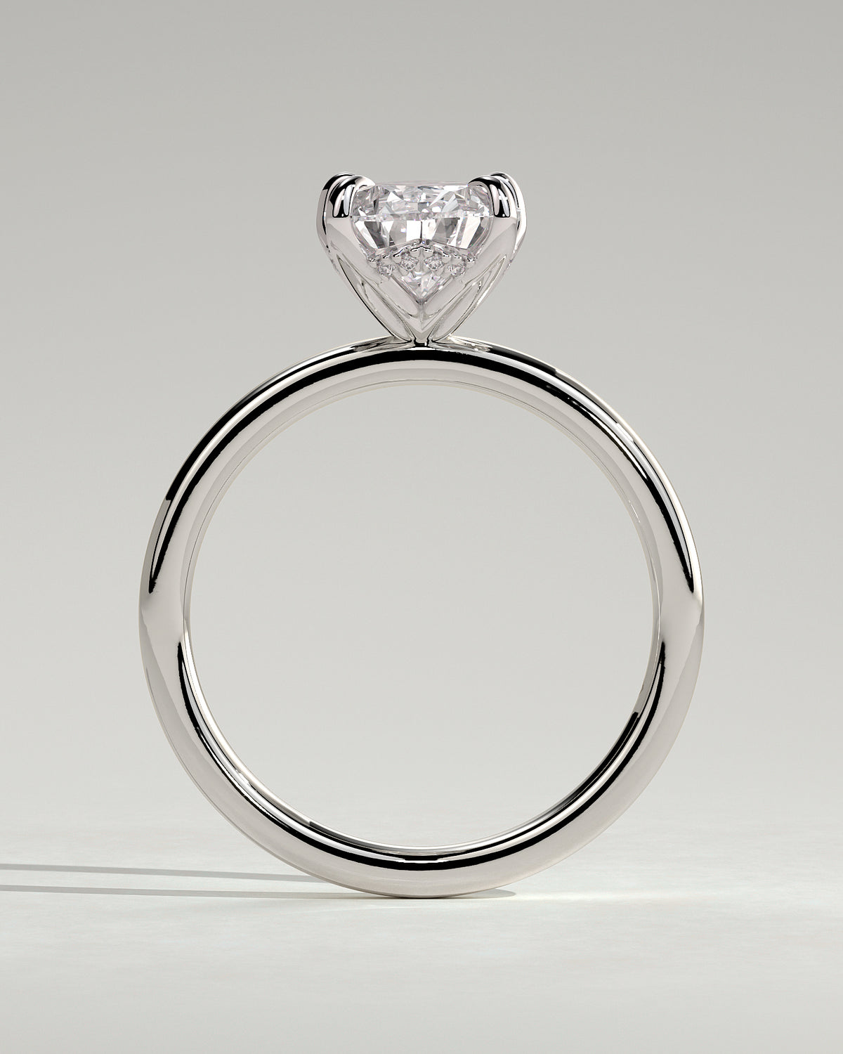 MET 0201 - 2 ct center stone - 18k White Gold source reference - setting detail view